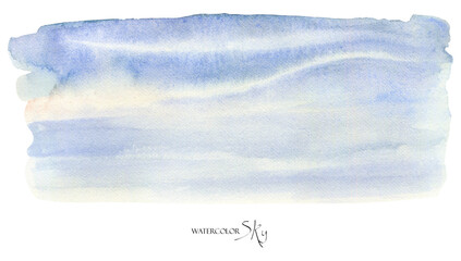 Watercolor sky background Pastel blue sky illustration