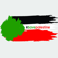 Save Palestine abstract creative design, flag, hashtag, freedom, independence, nation, vector