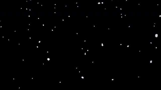 White snow falls in winter Isolated by Alpha channel (transparent background) Use it to enhance any video presentation or animation movie or Cinematic clips or film project