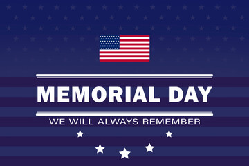 Memorial Day - Remember and Honor Poster. Usa memorial day celebration. American national holiday