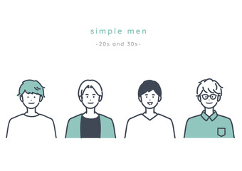 男性のアイコンイラスト素材