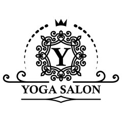 Graceful Logo mandala Ornate Logotype design for hotel Spa, Restaurant VIP Fashion and Premium brand identity. Classic retro template for graphic wedding packaging