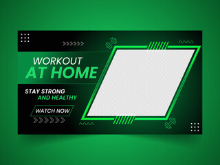 Workout at home youtube thumbnail template