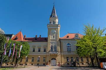 Kikinda, Serbia - May 04, 2021: Kikinda City Assembly. City Hall in Kikinda, Serbia