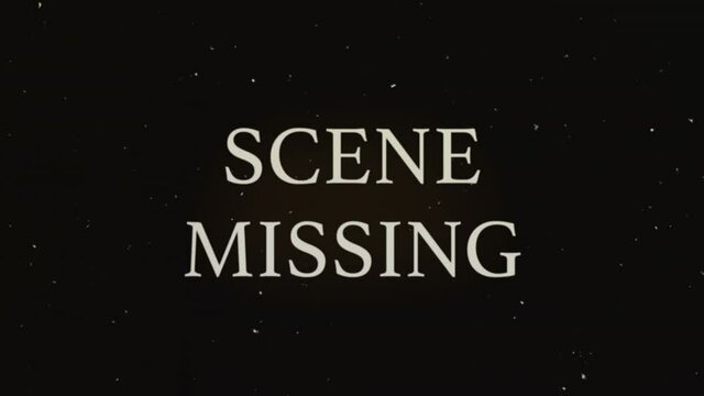 Scene Missing old film effect animation, aged dirty message on screen