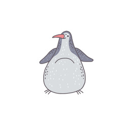 Cute penguin. Cartoon colorful outline character illustration.