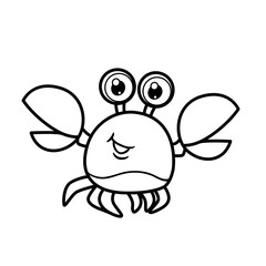 Cartoon sea crab color and outlined for coloring page isolated on white background