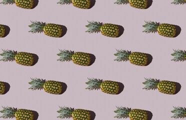 Pattern of pineapple on green background