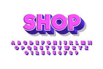 Vector of stylized modern font and alphabet