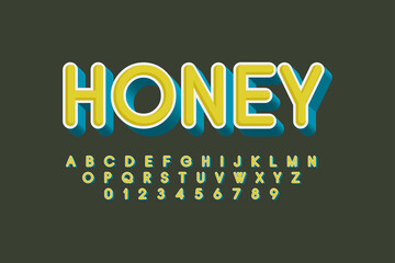 Vector of stylized modern font and alphabet