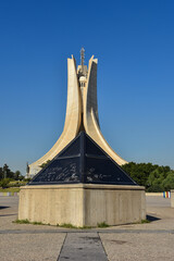 Low Angle View Of Maqam Echahid Monument, Martyrs Monument, Memorial statue.