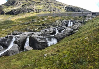 waterfall in the mountains