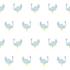 Turkey seamless pattern. Grey farm animal on white art design stock vector illustration for web, for print