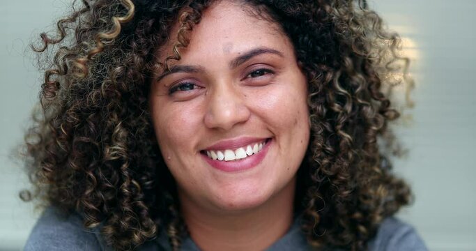 Hispanic woman portrait smile. Latina south american person