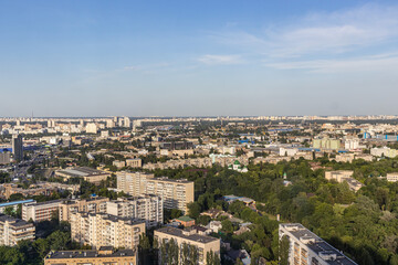 Fototapeta na wymiar Ukraine modern architecture and design. Aerial birds eye View