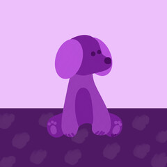 Purple puppy with white background- Gio Artworld