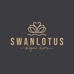 Swan lotus logo design premium template