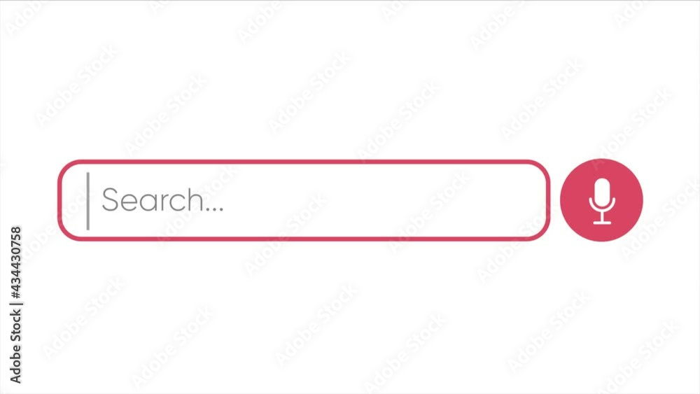 Poster search bar blank animated whit blank line text box for searching database or browser
