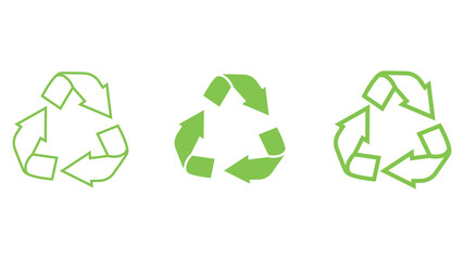 The universal recycling symbol. Icon isolated on white background. Vector illustration.