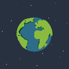 Fototapeta premium Earth in space with stars