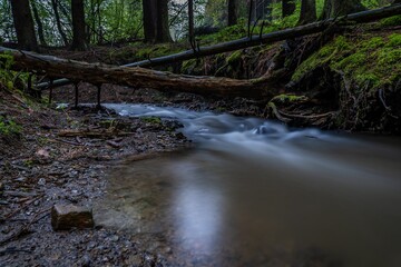 Bachlauf in Wermelskirchen mit Langzeitbelichtung
