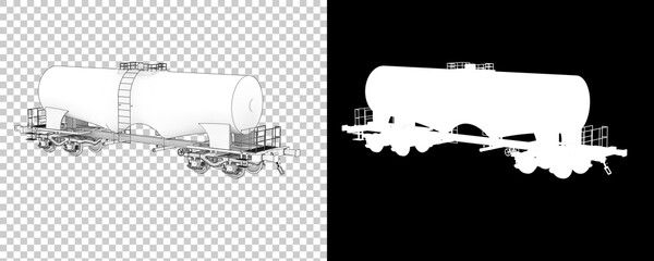 Fuel wagon isolated on background with mask. 3d rendering - illustration © Elena
