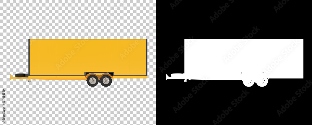 Canvas Prints Car trailer isolated on background with mask. 3d rendering - illustration