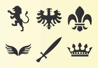six emblems silhouettes