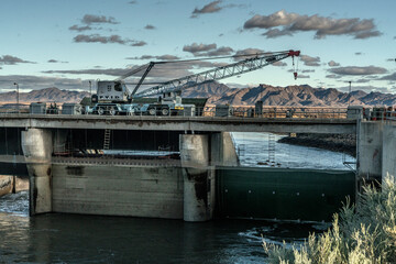 Palo Verde Diversion Dam on Colorado River 9 miles NE of Blythe California