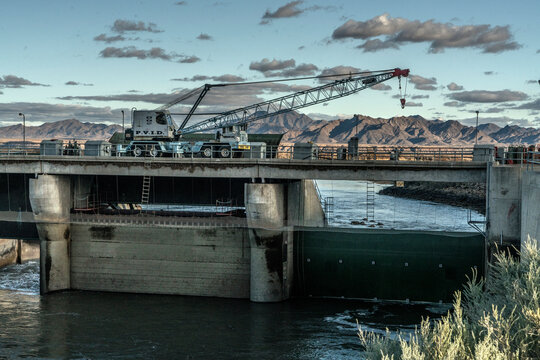 Palo Verde Diversion Dam on Colorado River 9 miles NE of Blythe California