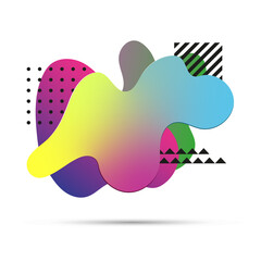 Creative abstract amoeba design with different geometric elements. Modern style illustration.