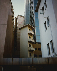 Mysterious urban tower in slums of Hong Kong