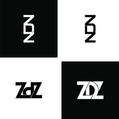 zdz letter original monogram logo design set