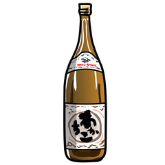 Simple and realistic sake illustration
