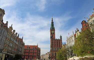 Long Market of Gdansk - 15th century Town Hall - Gdansk, Poland