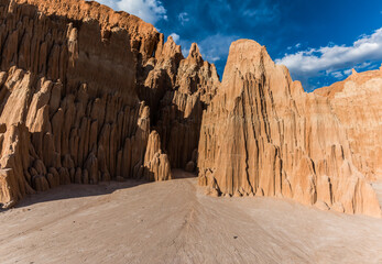 The Eroded Escarpment of The Canyon Caves, Cathedral Gorge State Park, Nevada, USA