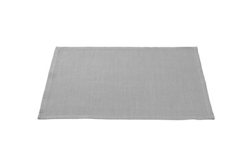 Gray cloth place mat isolated on white background.