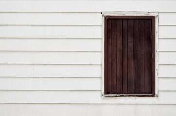 window with shutters, abandoned house, shuttered windows