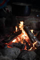 Cooking on a fire