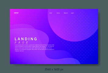 Modern abstract landing page background with gradient colors using fluid and liquid diagonal elements.