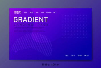 Modern abstract landing page background with gradient colors using fluid and liquid diagonal elements.