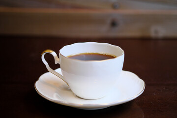 机の上のコーヒー