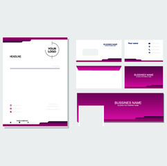 Brand identity bundle red template design vector