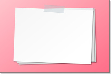 Empty paper note template stick with tape