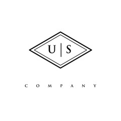 initial US logo design vector