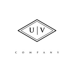 initial UV logo design vector