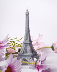Fototapeta na wymiar The miniature of the eiffel tower is made using a 3d printing machine. The eiffel tower is a monument located in France and has become an icon of that country. Suitable for your romantic destination.