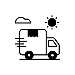 Express Delivery vector Solid icon style illustration. EPS 10 File