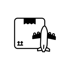 Air Freight vector Solid icon style illustration. EPS 10 File