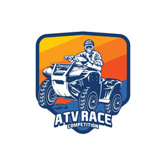 ATV Racing adventure extreme sport, good for tshirt design and racing event logo 